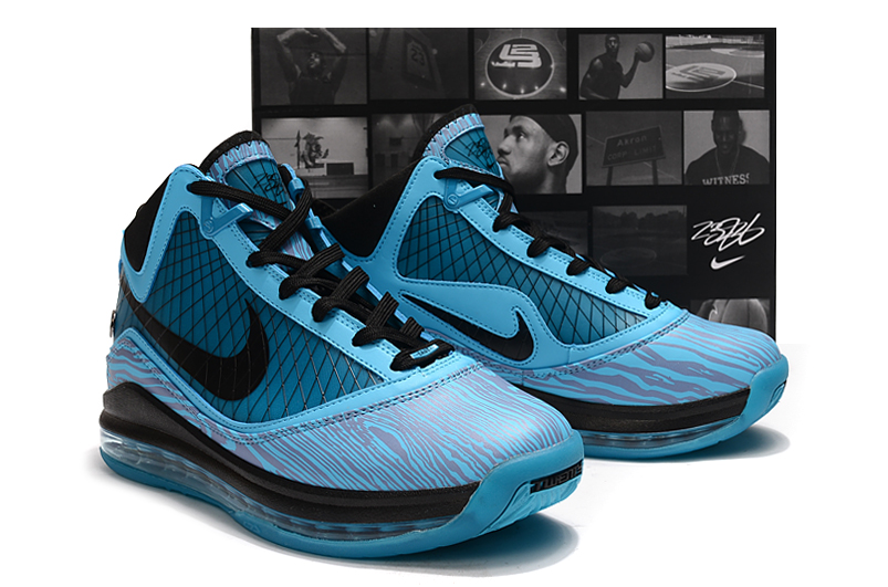 New Nike Lebron 7 Retro South Beach Blue Black Shoes